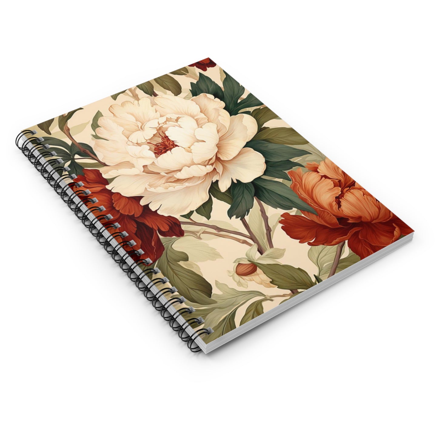 Vintage Blooms: Elegant Floral Spiral Notebook