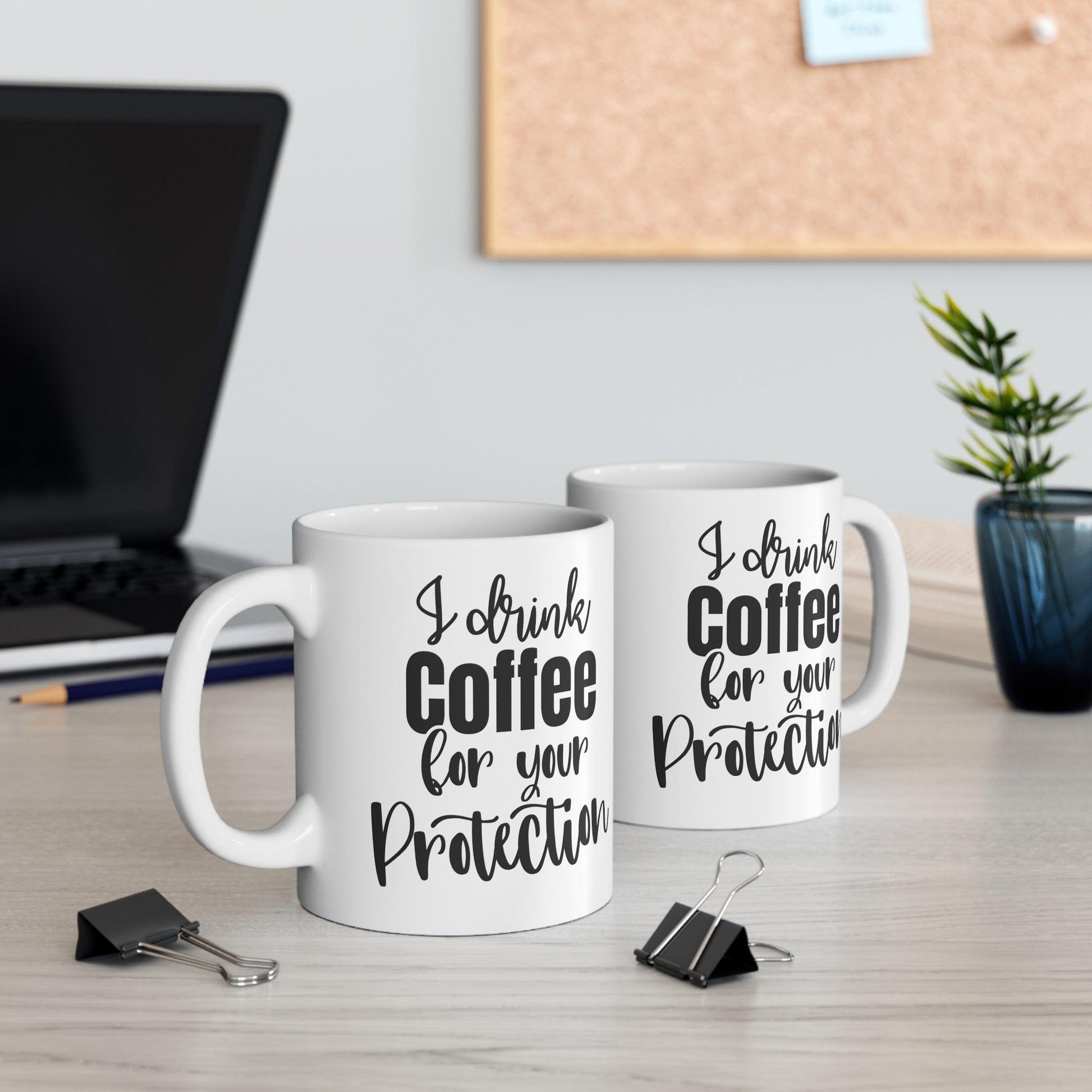 Savior Sips: Protective Coffee Humor Mug - Texts and Threads