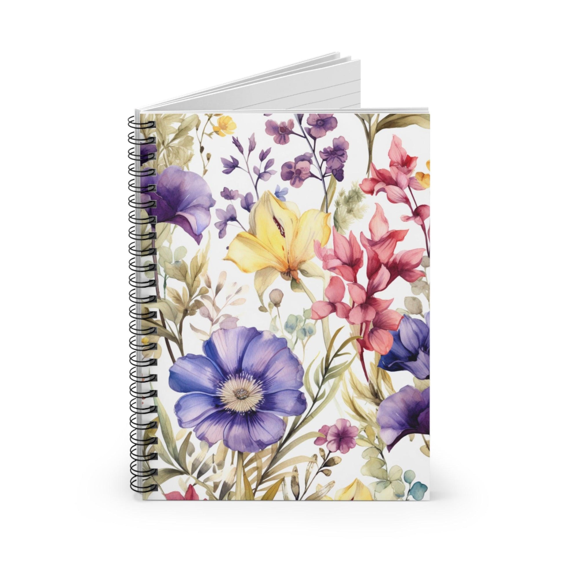 Ruled Line Summer Garden Watercolor Notebook for Sketching and Journals - Texts and Threads