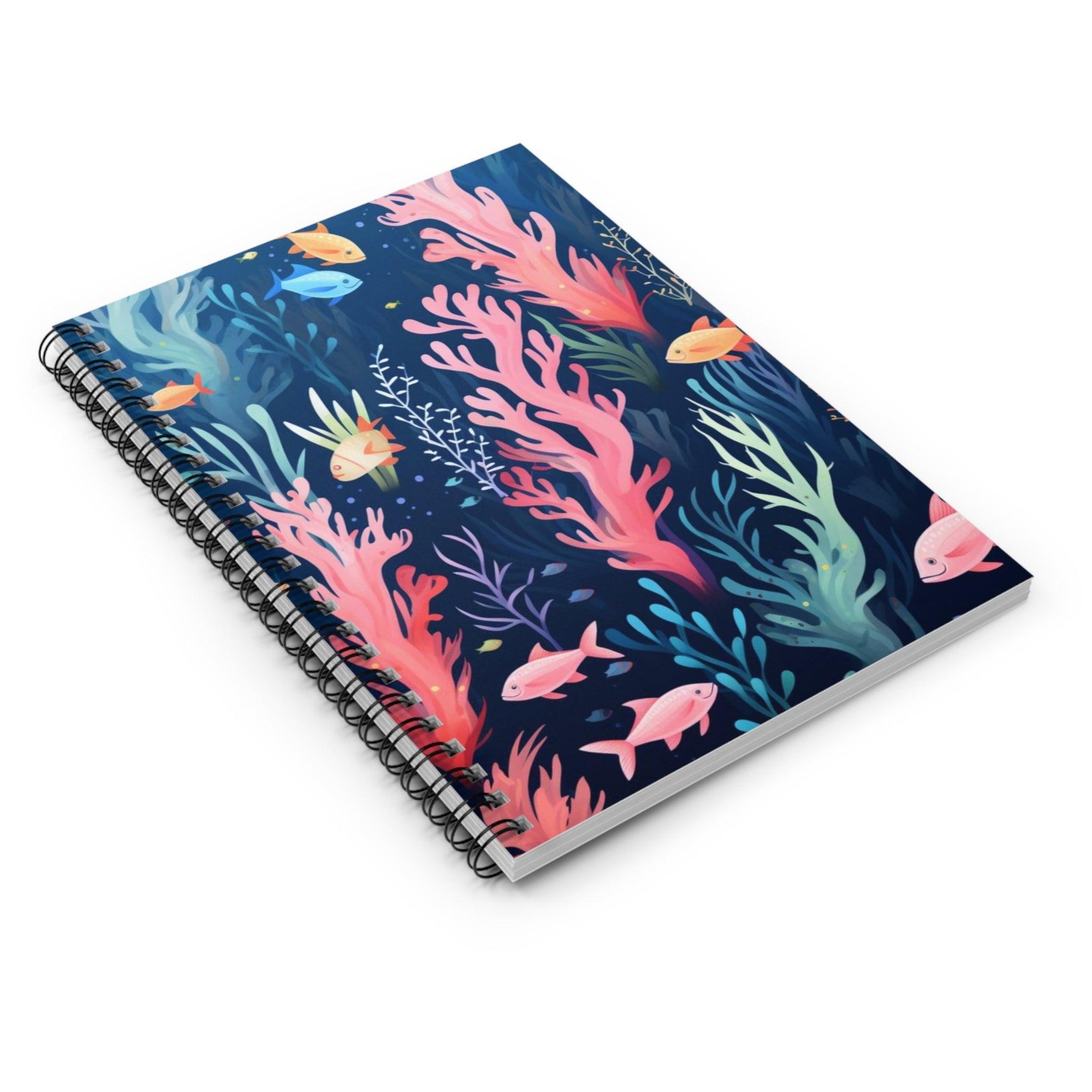 Ruled Line Vibrant Sea Life Spiral Notebook for Daily Inspiration - Texts and Threads