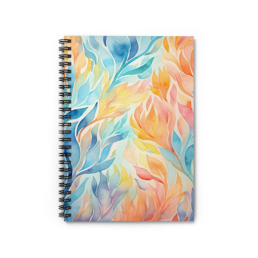 Ruled Line Floral Spiral Notebook for Artistic Inspiration - Texts and Threads