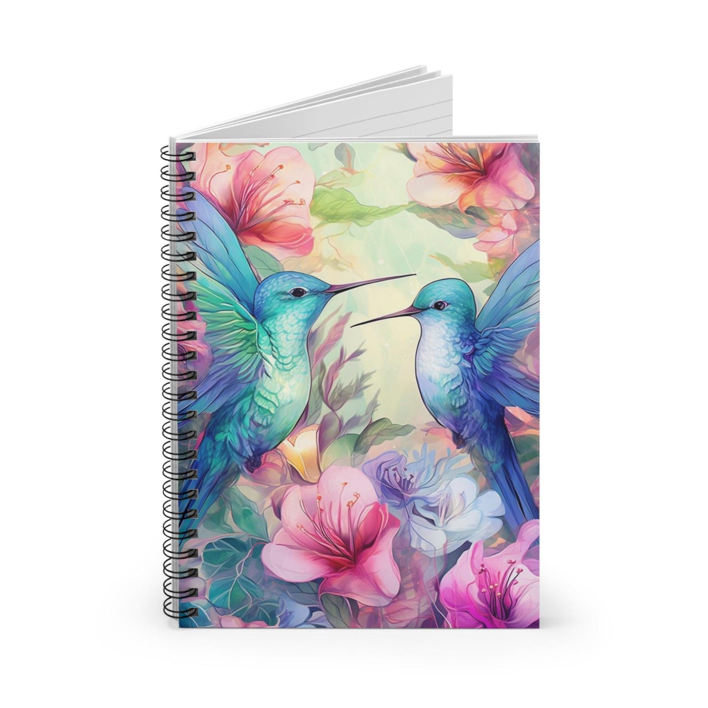 Ruled Line Beautiful Hummingbird-Themed Spiral Notebook - Texts and Threads