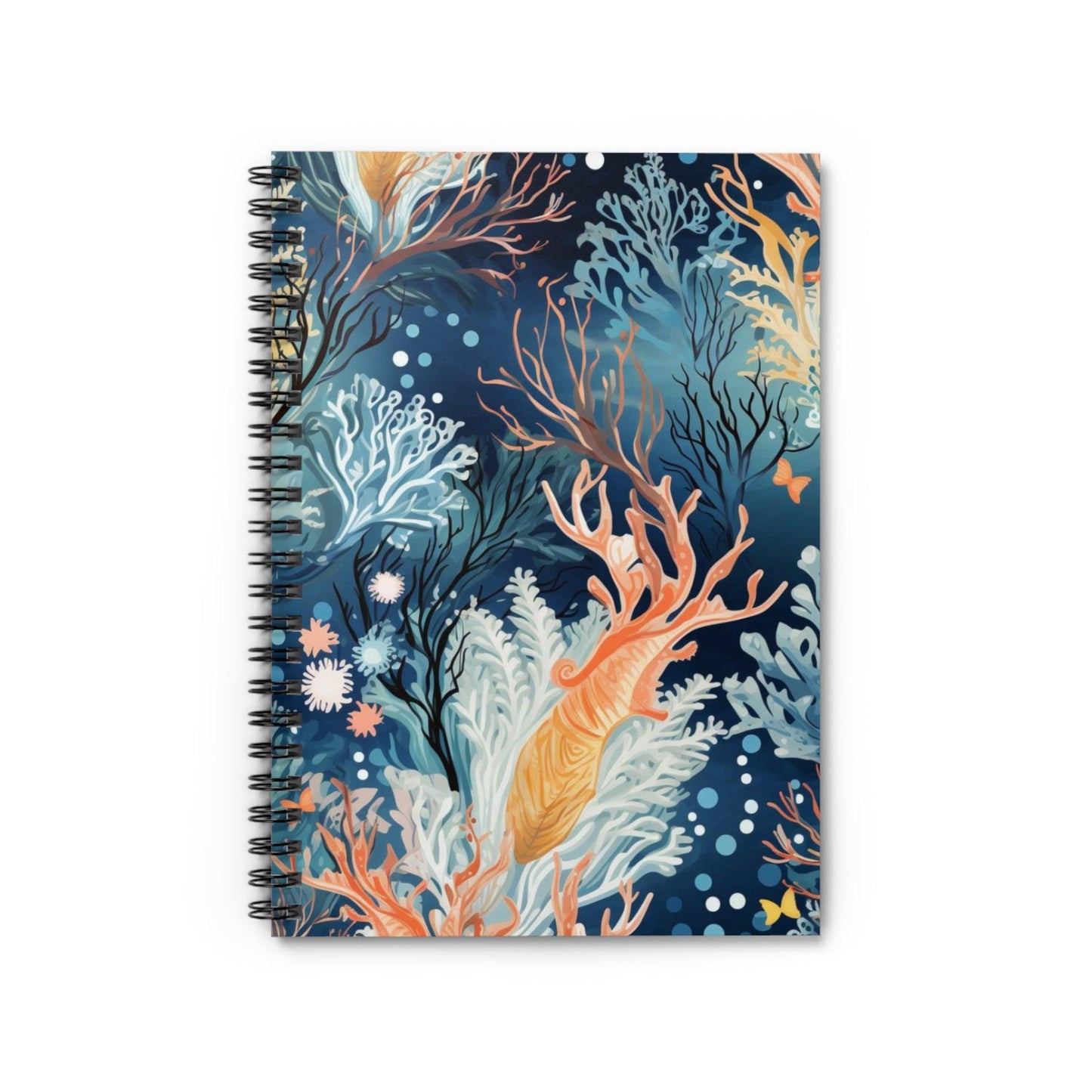 Ruled Line Sea Life Themed Spiral Notebook for Ocean Lovers - Texts and Threads