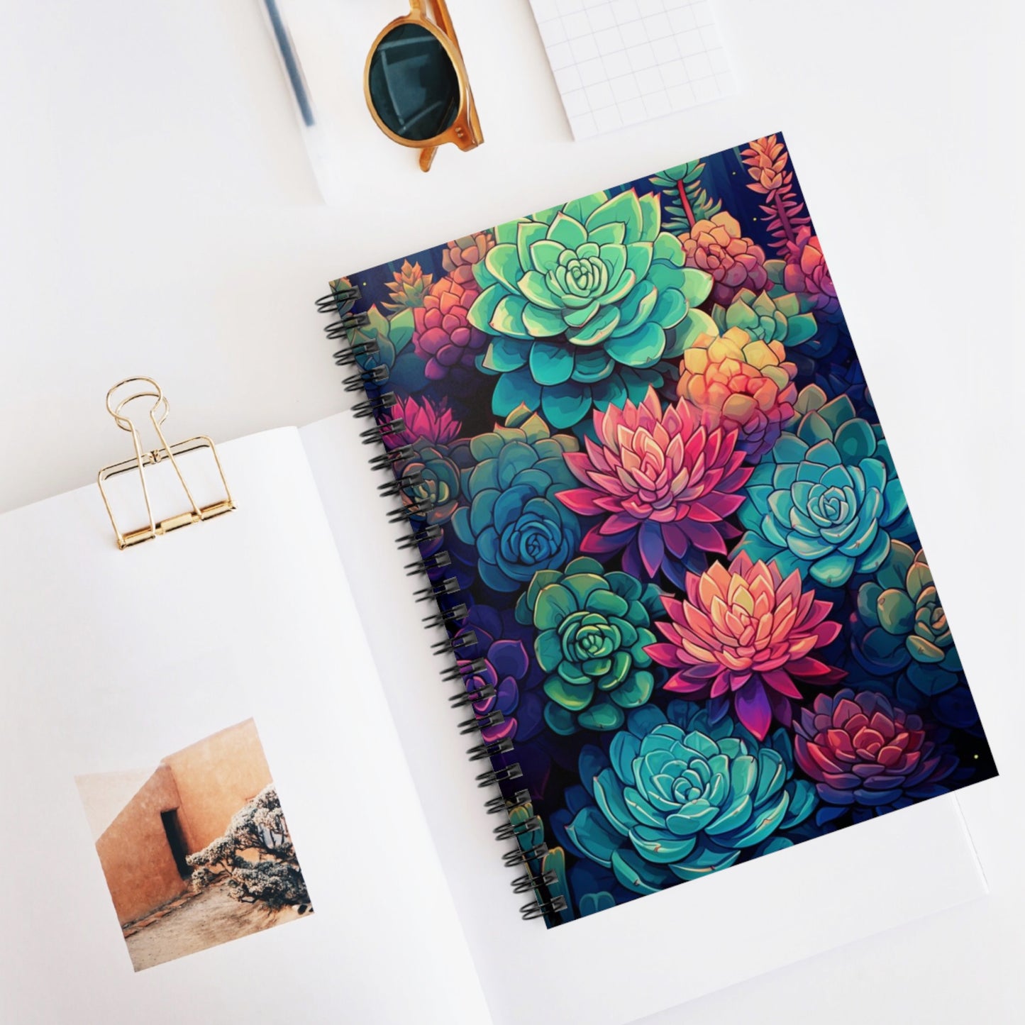 Cacti Charm: Elegant Spiral Notebook