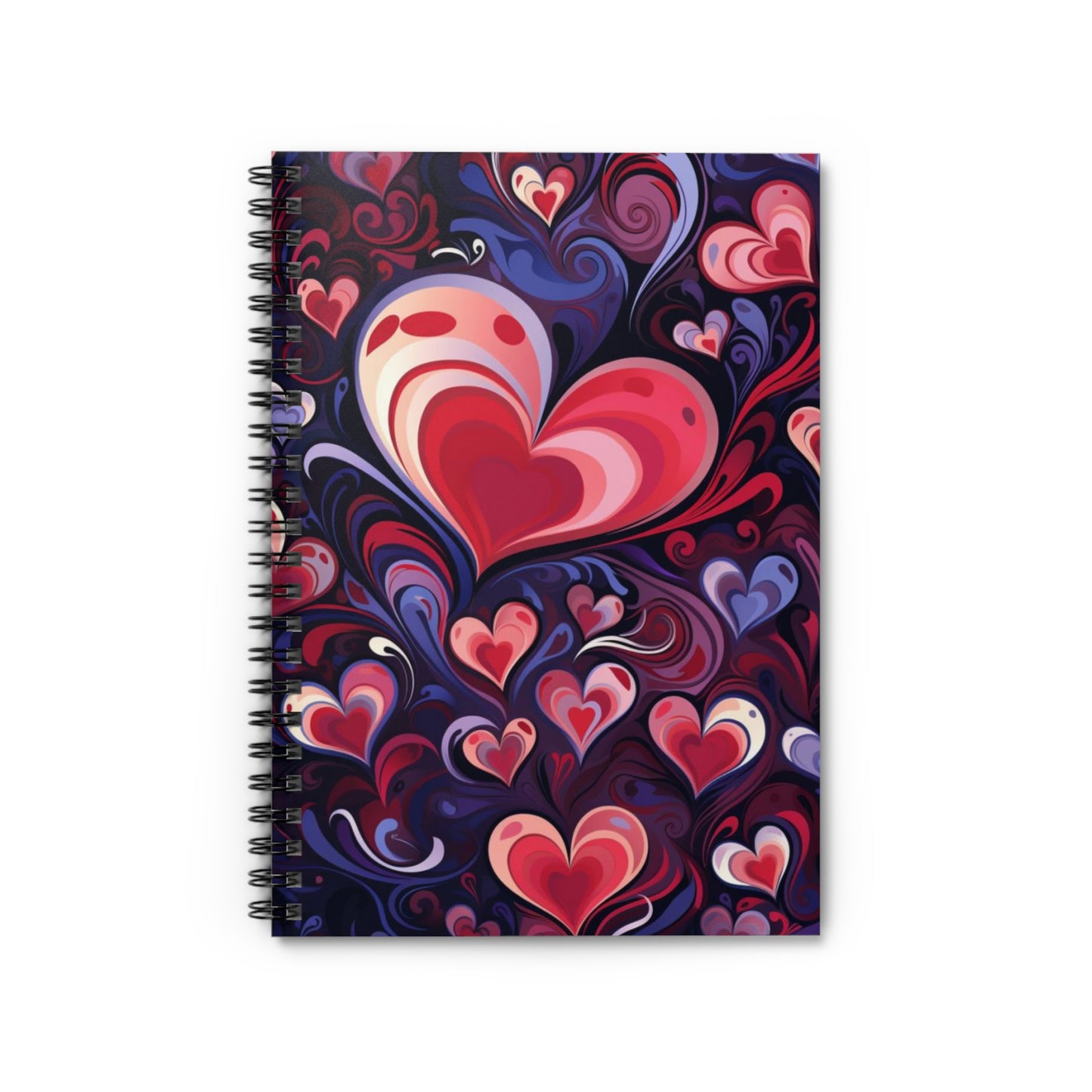 Contemporary Hearts: Abstract Heart Shape Spiral Journal