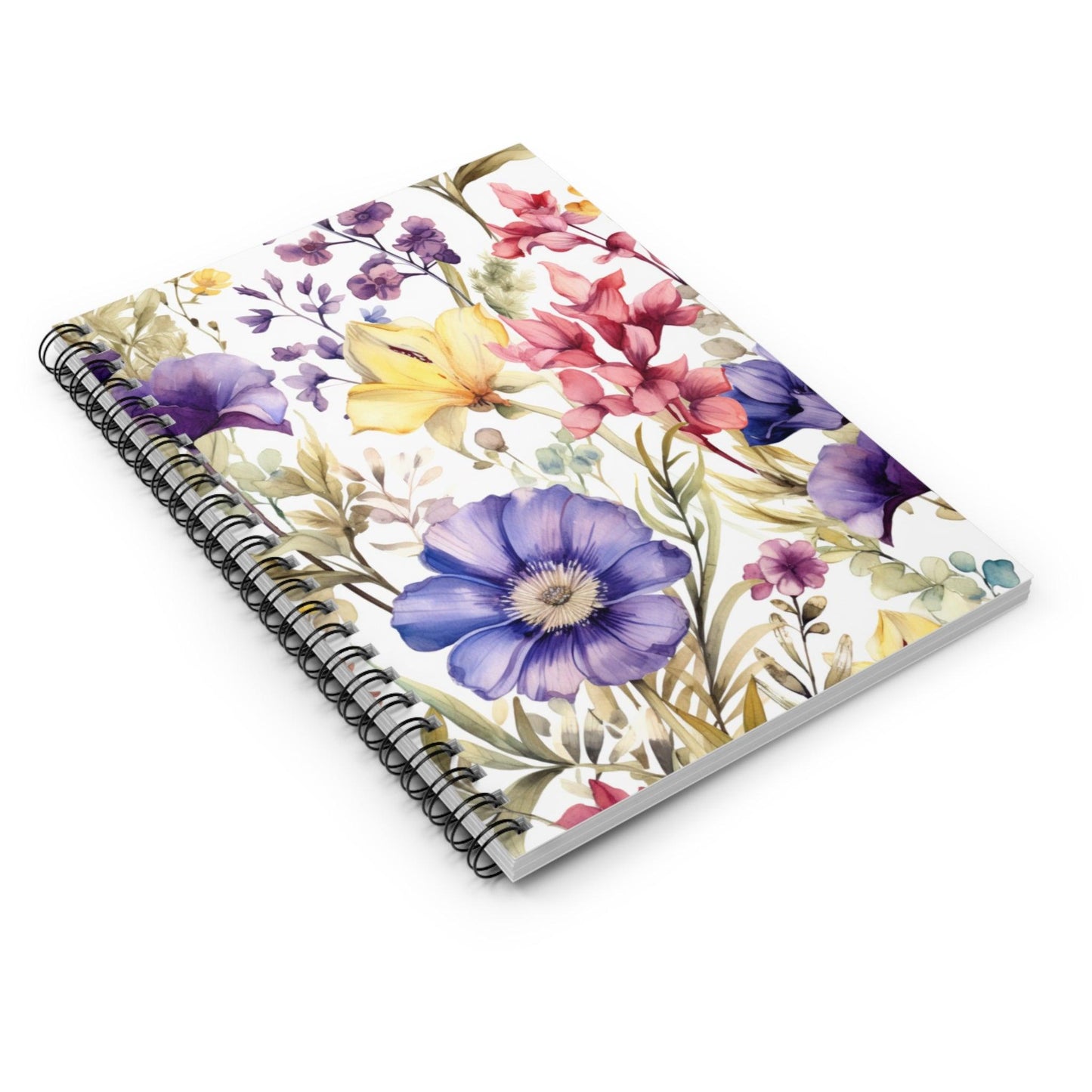 Ruled Line Summer Garden Watercolor Notebook for Sketching and Journals - Texts and Threads