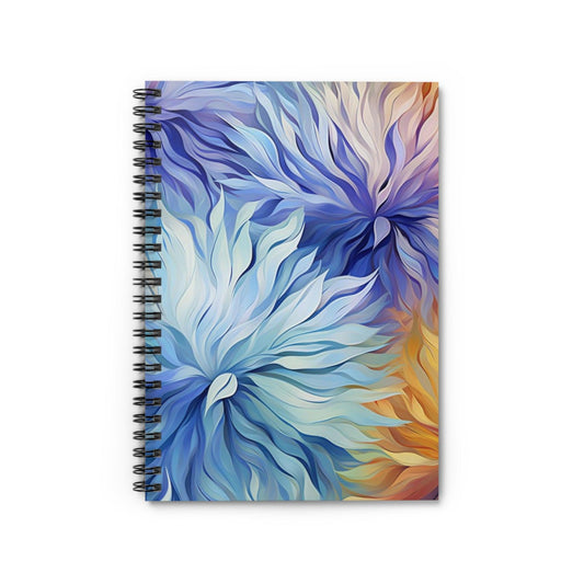 Ruled Line Floral Spiral Notebook for Planning and Sketching - Texts and Threads