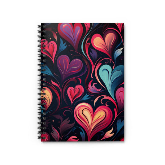 Heartful Abstractions: Artistic Heart Shape Spiral Journal