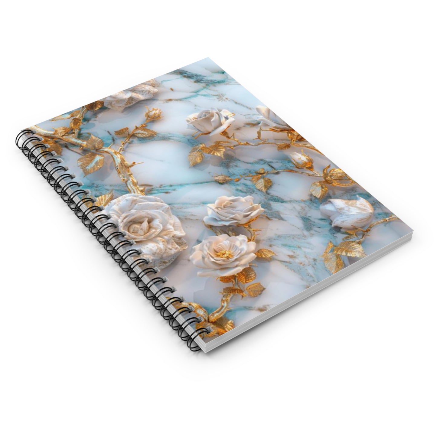 Shimmering Petals: Stylish Gold Floral Design Journal