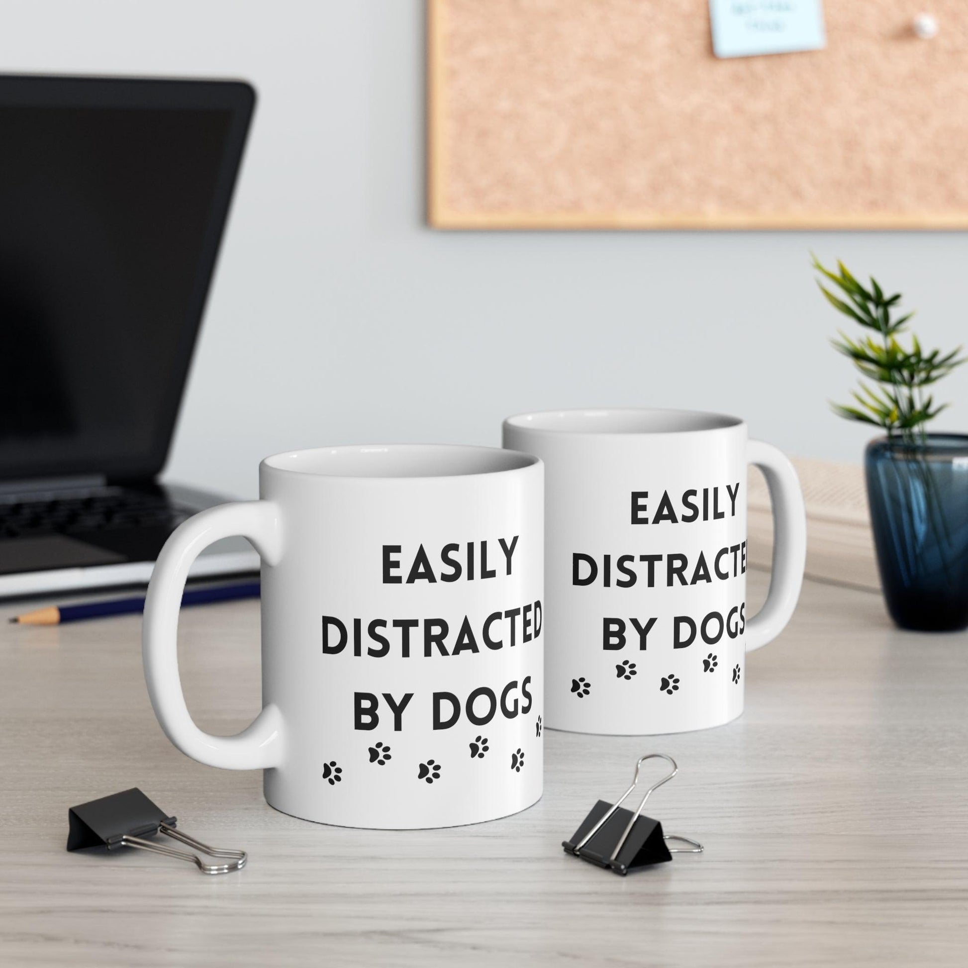 Paws & Sip: Easily Distracted by Dogs Coffee Mug - Texts and Threads