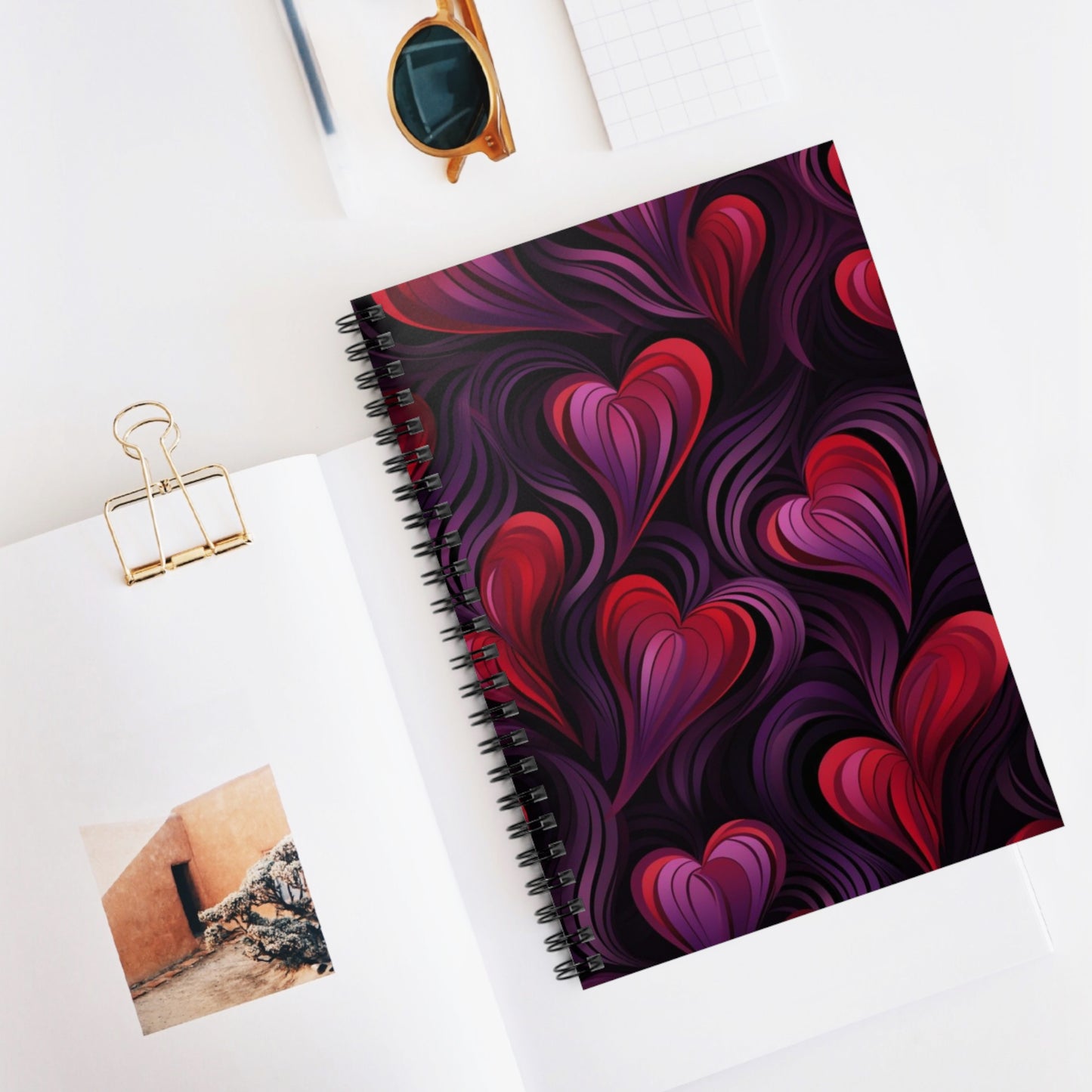 Adorable Hearts: Spiral Notebook with Heart Shapes