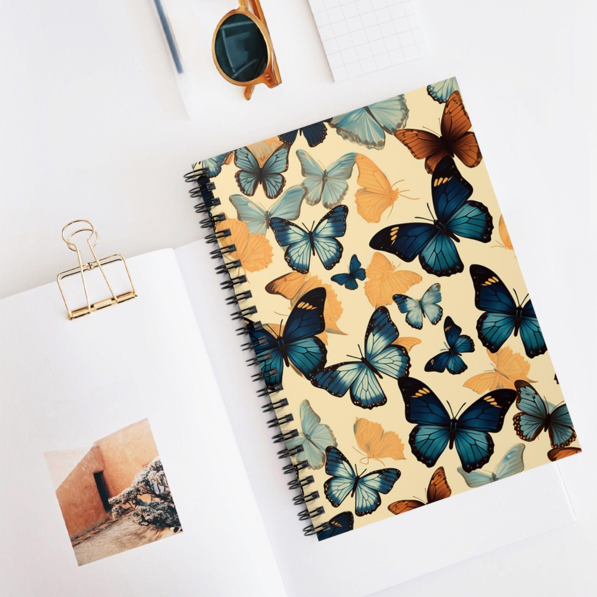 Ruled Line Butterfly Dreams Spiral Notebook - Ideal for Daily Journaling - Texts and Threads