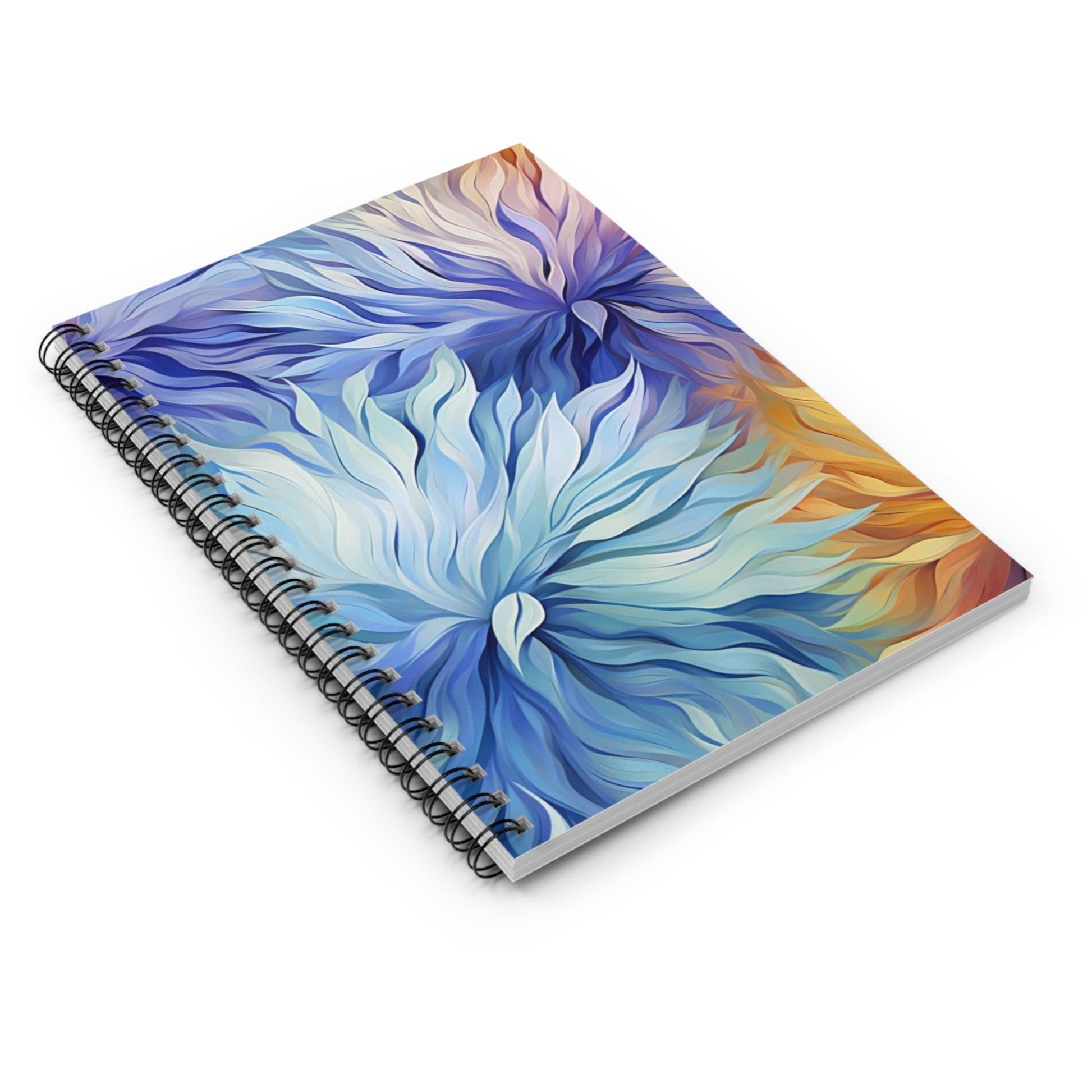 Ruled Line Floral Spiral Notebook for Planning and Sketching - Texts and Threads