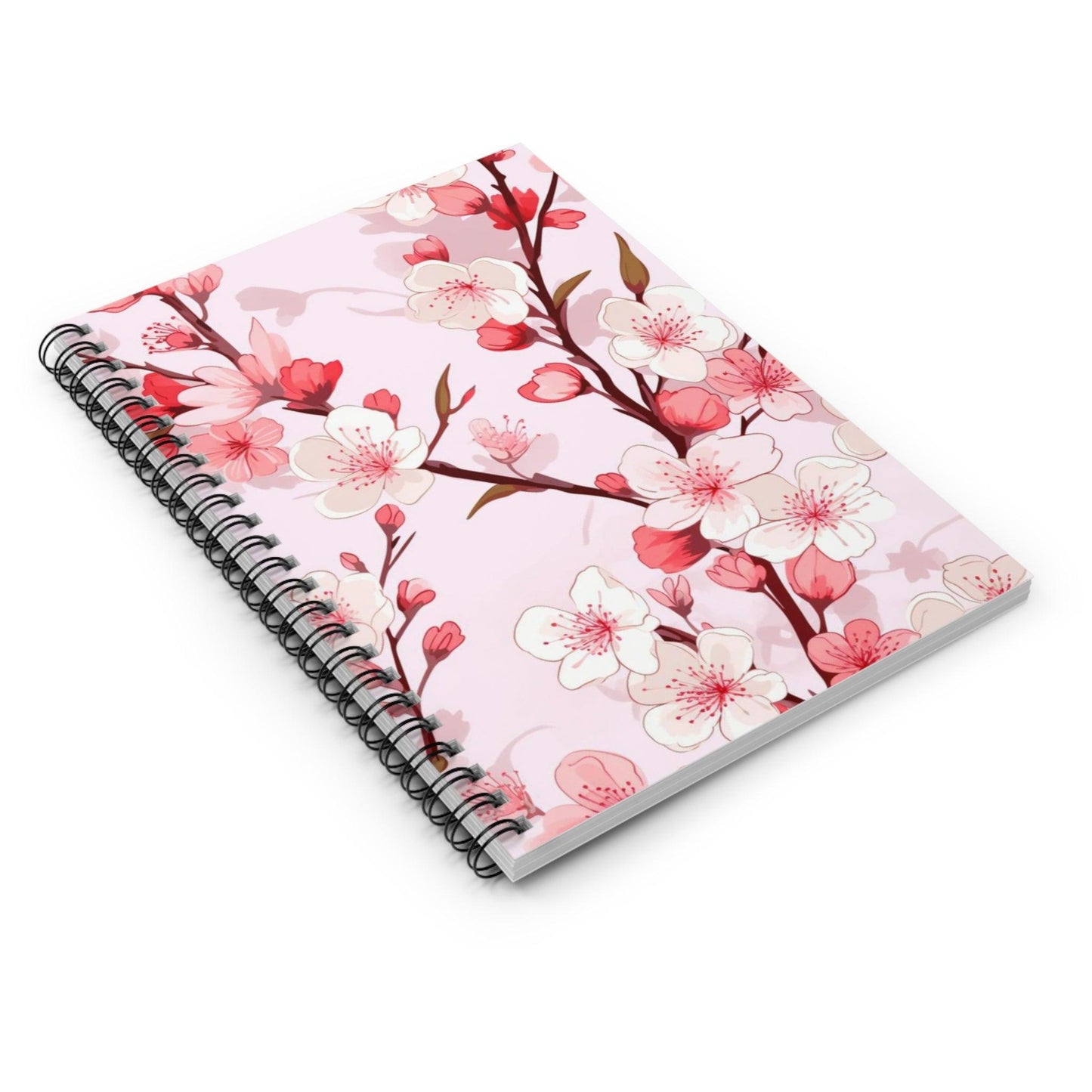 Ruled Line Beautiful Cherry Blossoms Notebook for Peaceful Writing - Texts and Threads