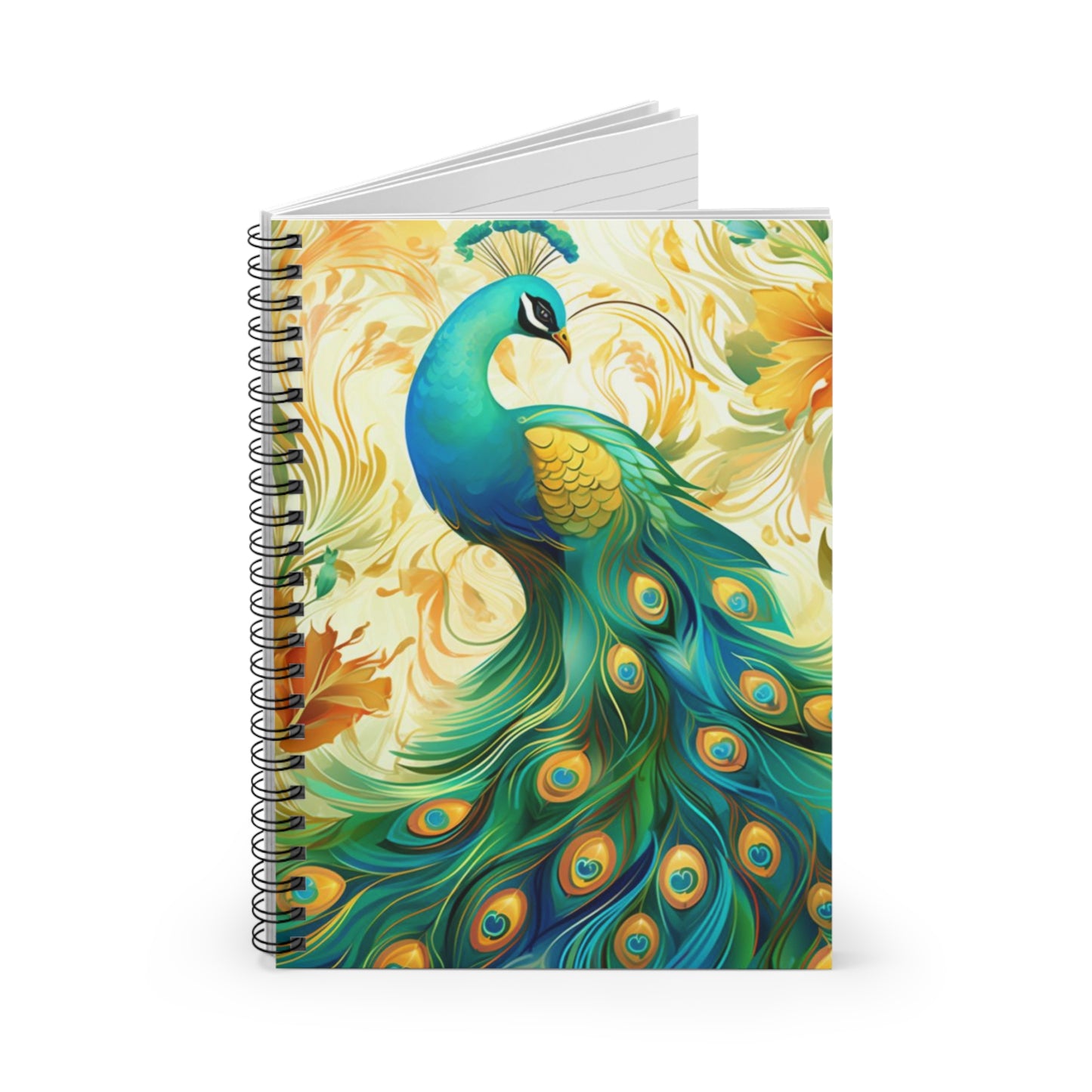 Majestic Peacock: Vibrant Design Spiral Journal