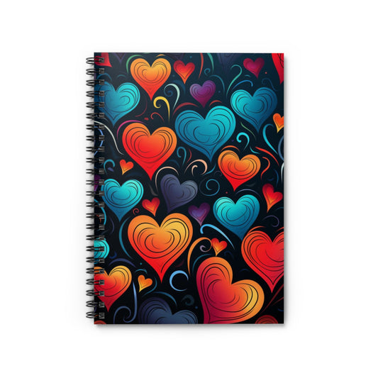 Whimsical Hearts: Abstract Heart Shape Spiral Journal