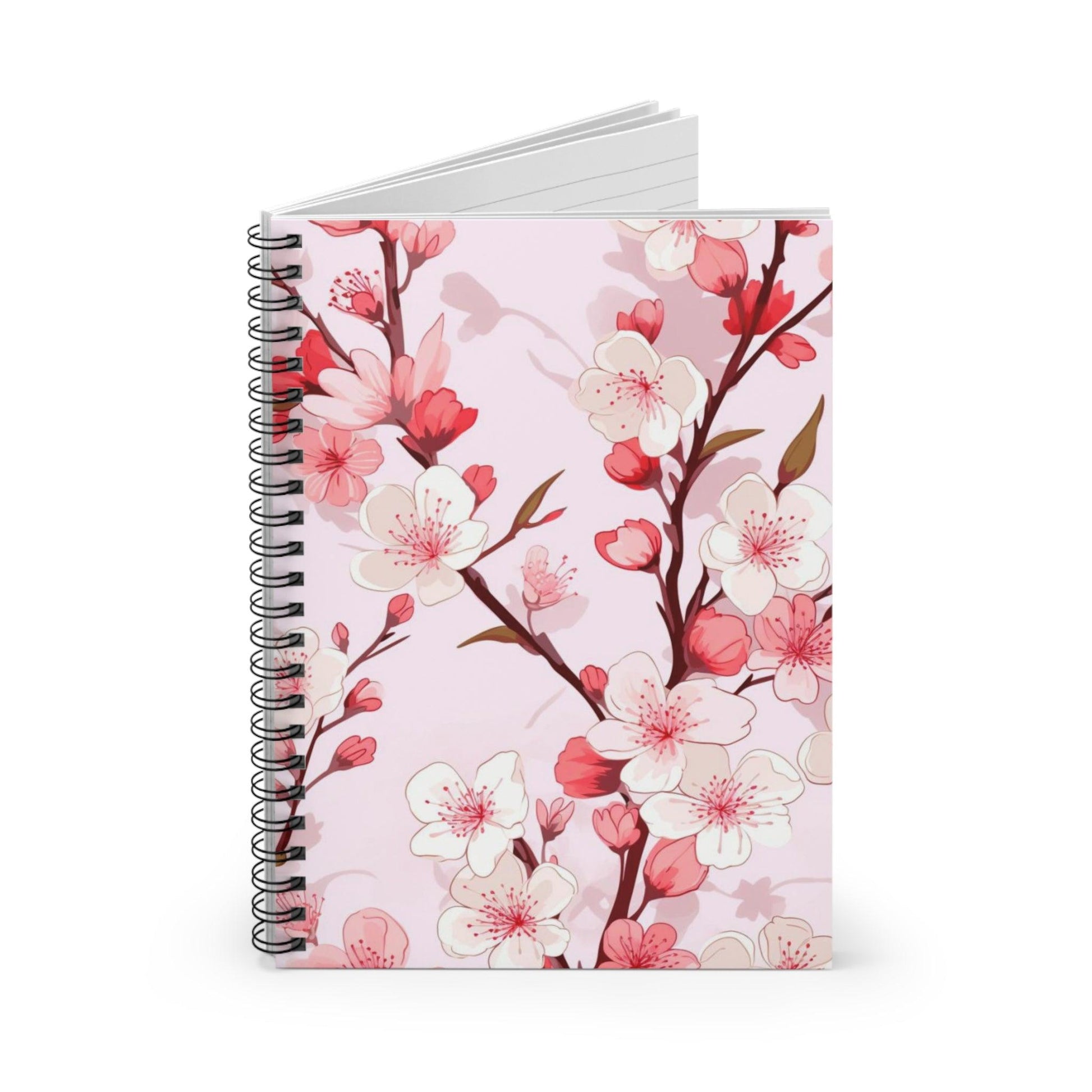 Ruled Line Beautiful Cherry Blossoms Notebook for Peaceful Writing - Texts and Threads