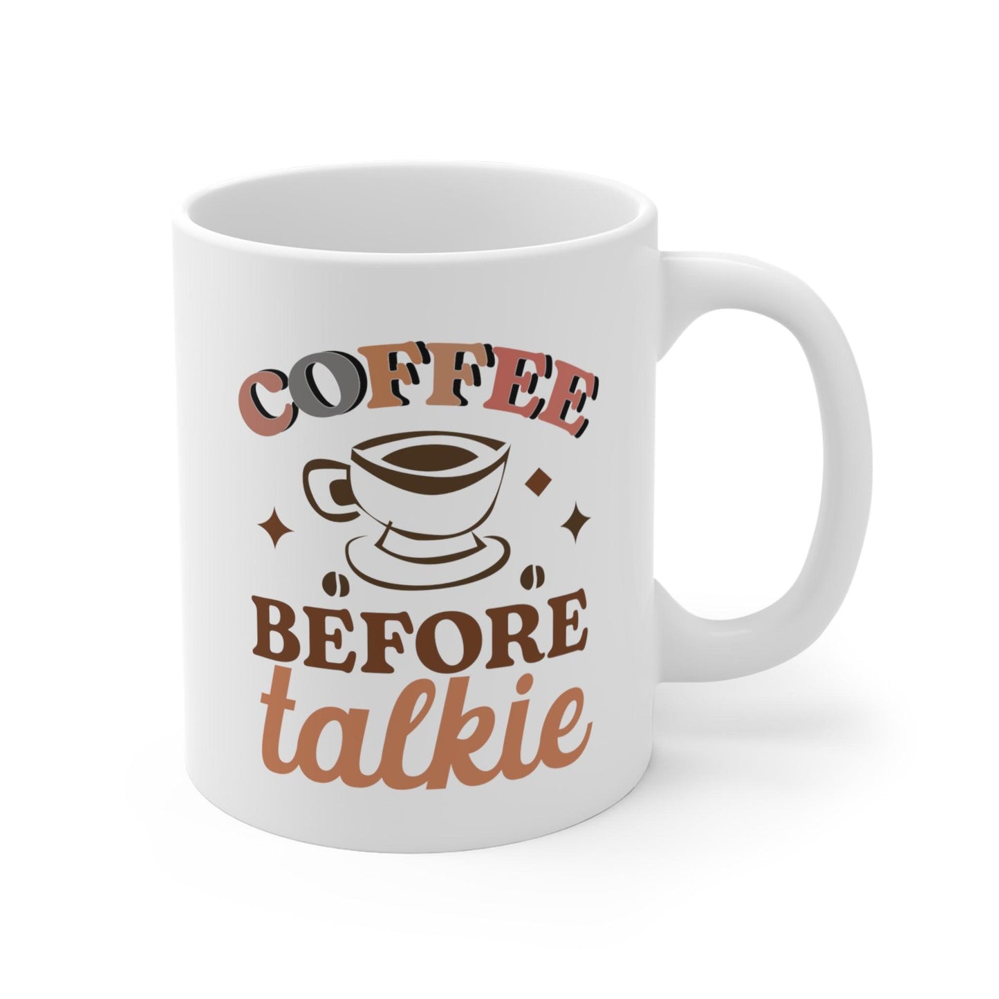 Wake-Up Call: Coffee Before Talkie Ceramic Mug - Texts and Threads