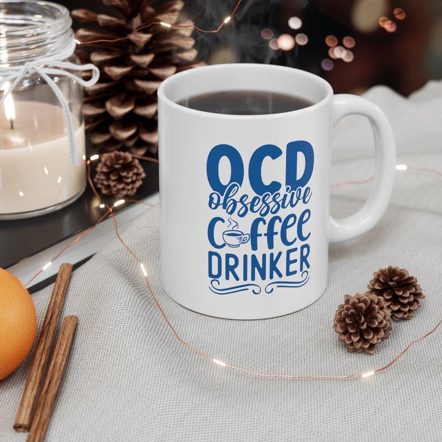 Obsessive Coffee Drinker: Proudly Caffeinated Mug - Texts and Threads