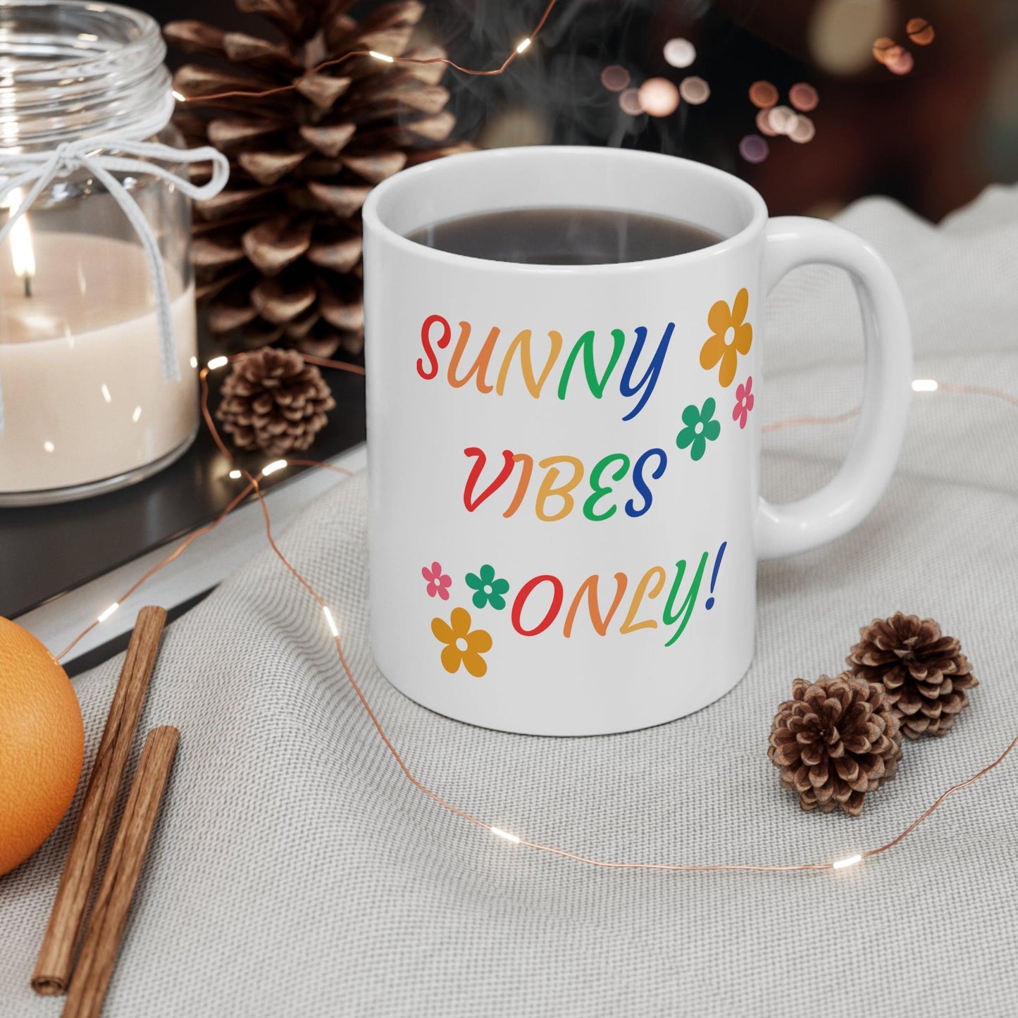 Radiate Positivity: Fun Vibes Only Coffee Mug - Texts and Threads