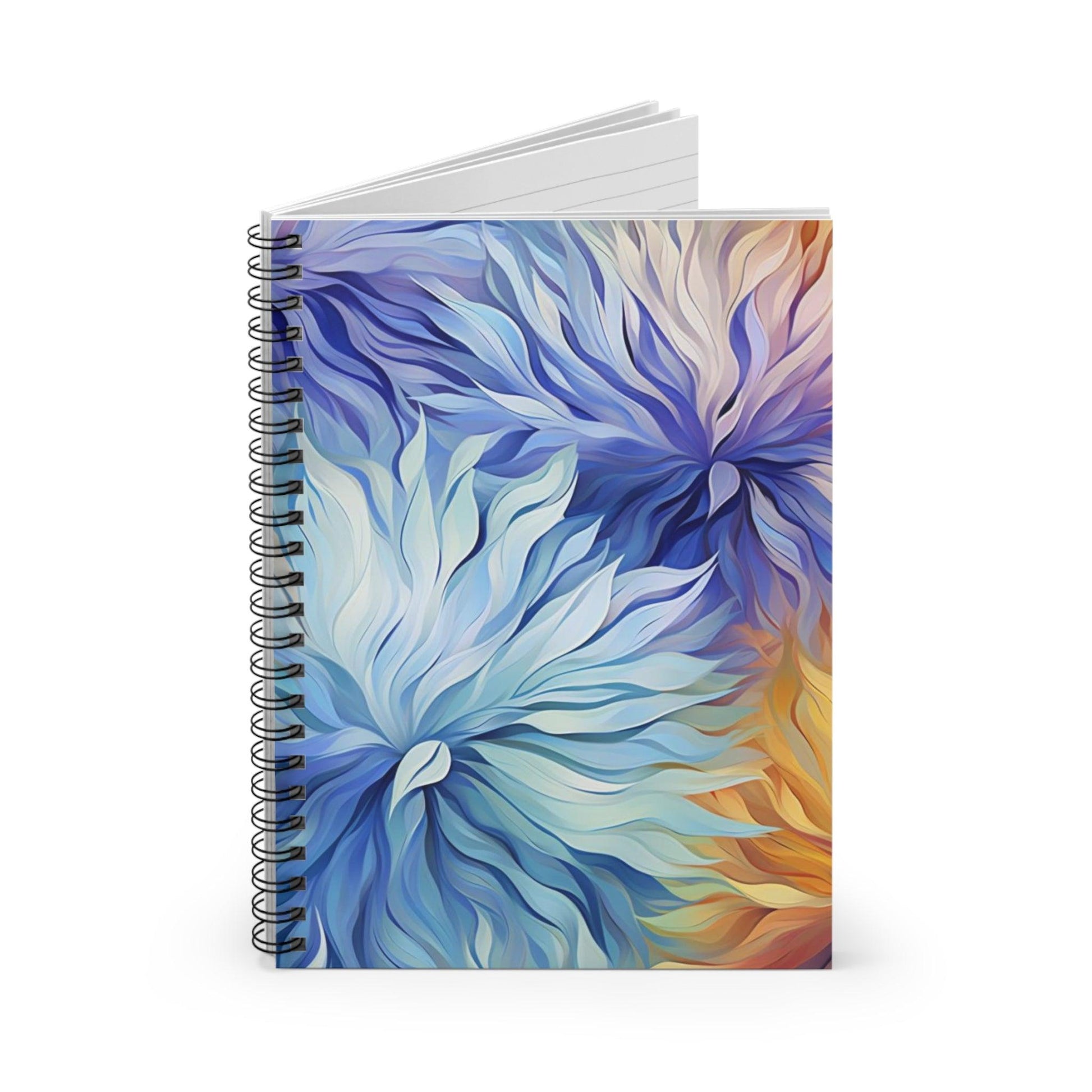 Ruled Line Floral Spiral Notebook for Planning and Sketching - Texts and Threads