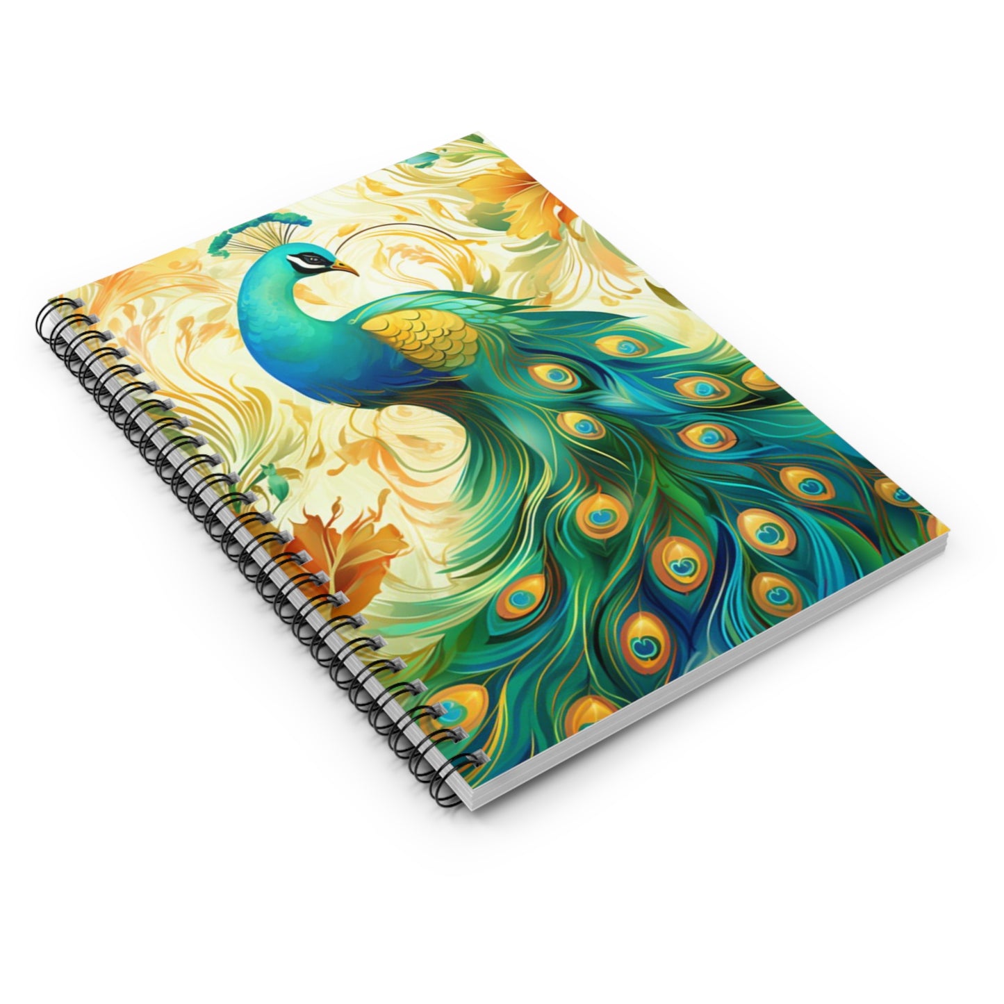 Majestic Peacock: Vibrant Design Spiral Journal