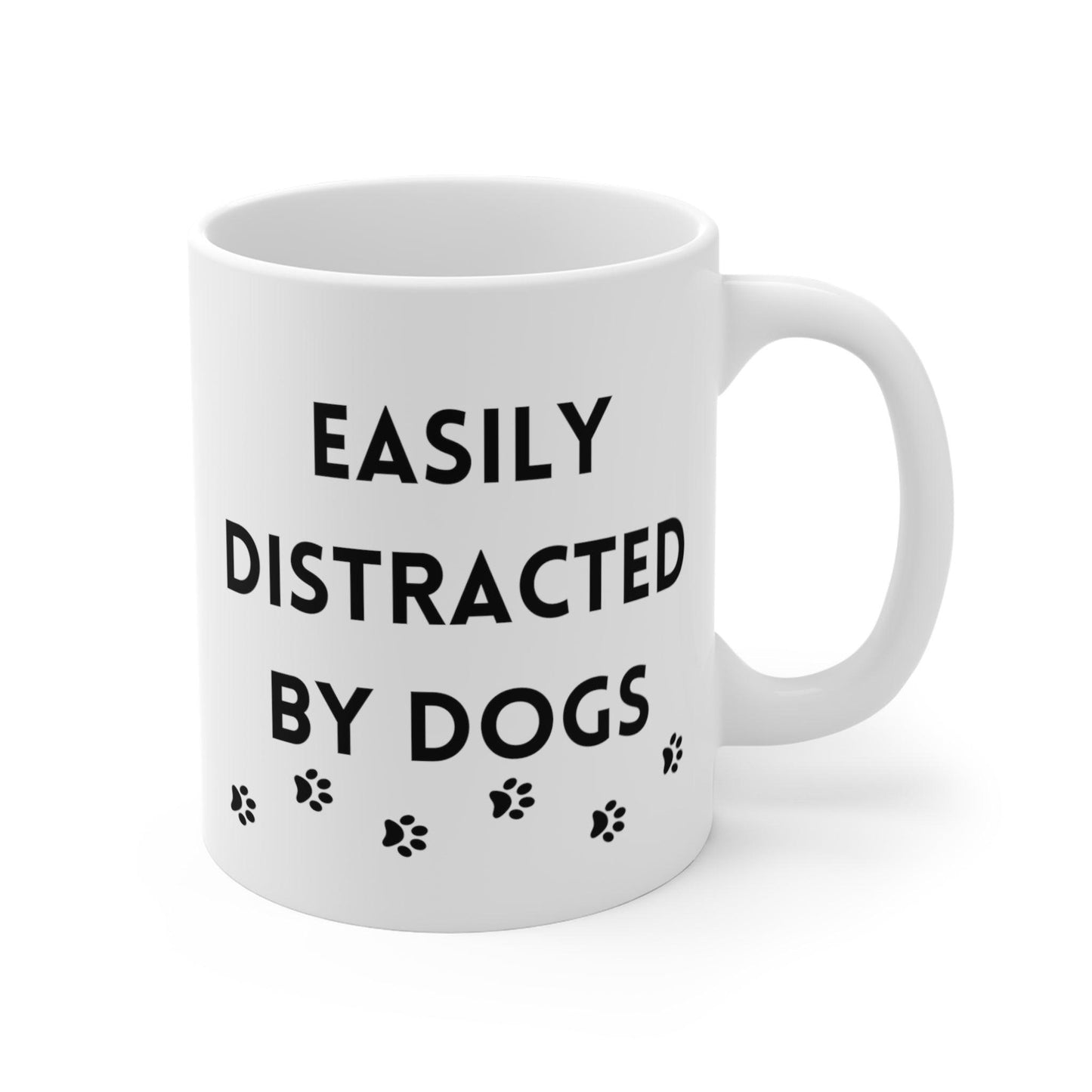 Paws & Sip: Easily Distracted by Dogs Coffee Mug - Texts and Threads