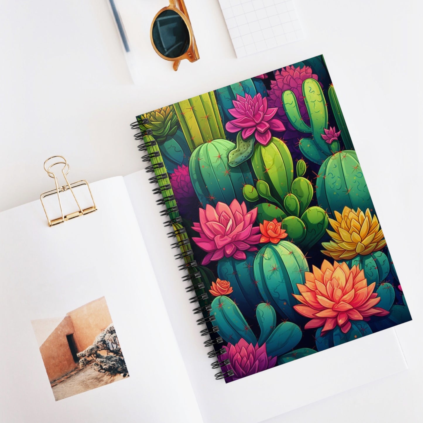 Cacti Charm: Elegant Spiral Notebook