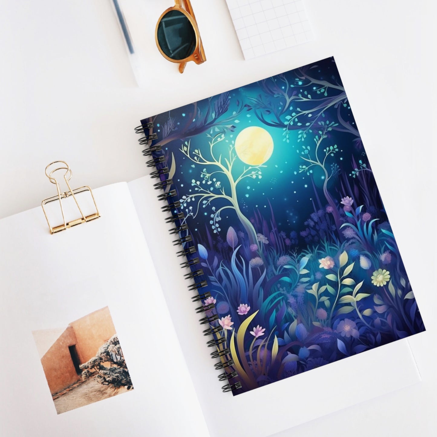 Mystic Moonlight: Beautiful Spiral Journal