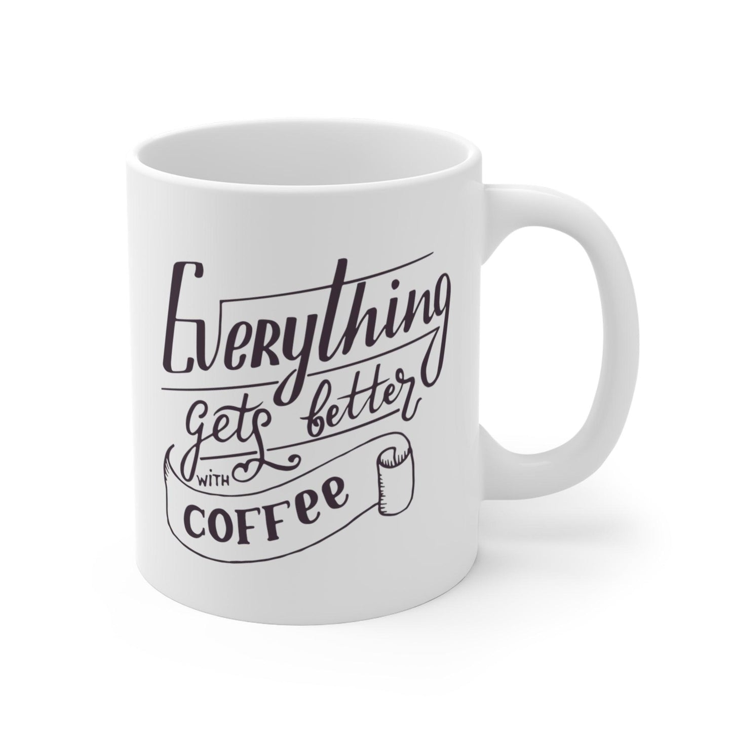 Coffee Charm: 'Everything Gets Better with Coffee' Mug - Texts and Threads