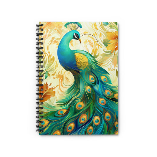 Majestic Peacock: Vibrant Design Spiral Journal