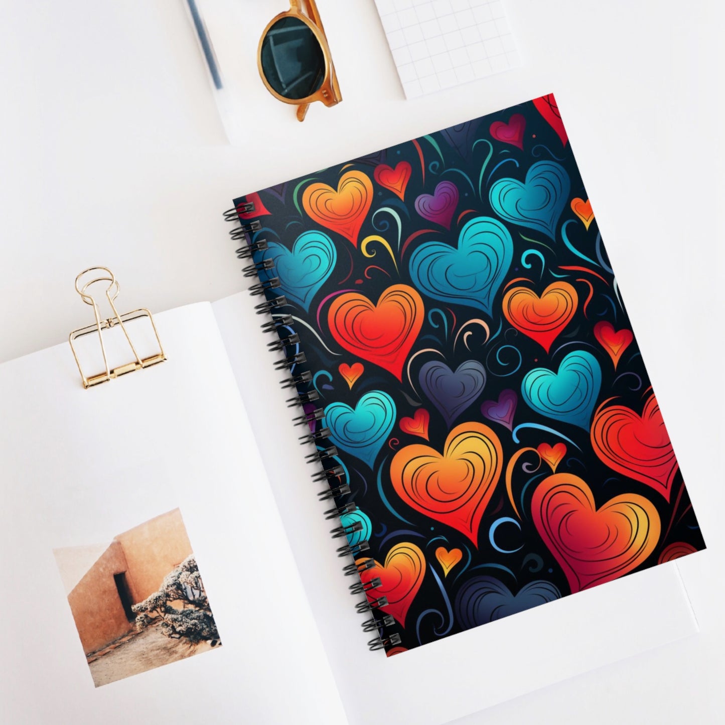 Whimsical Hearts: Abstract Heart Shape Spiral Journal