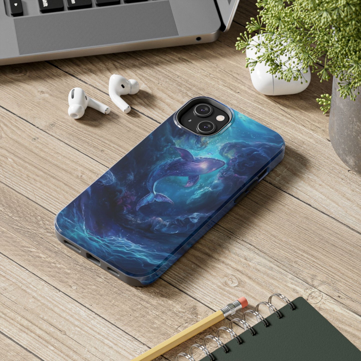 Watercolor Whale Impact-Resistant Phone Case