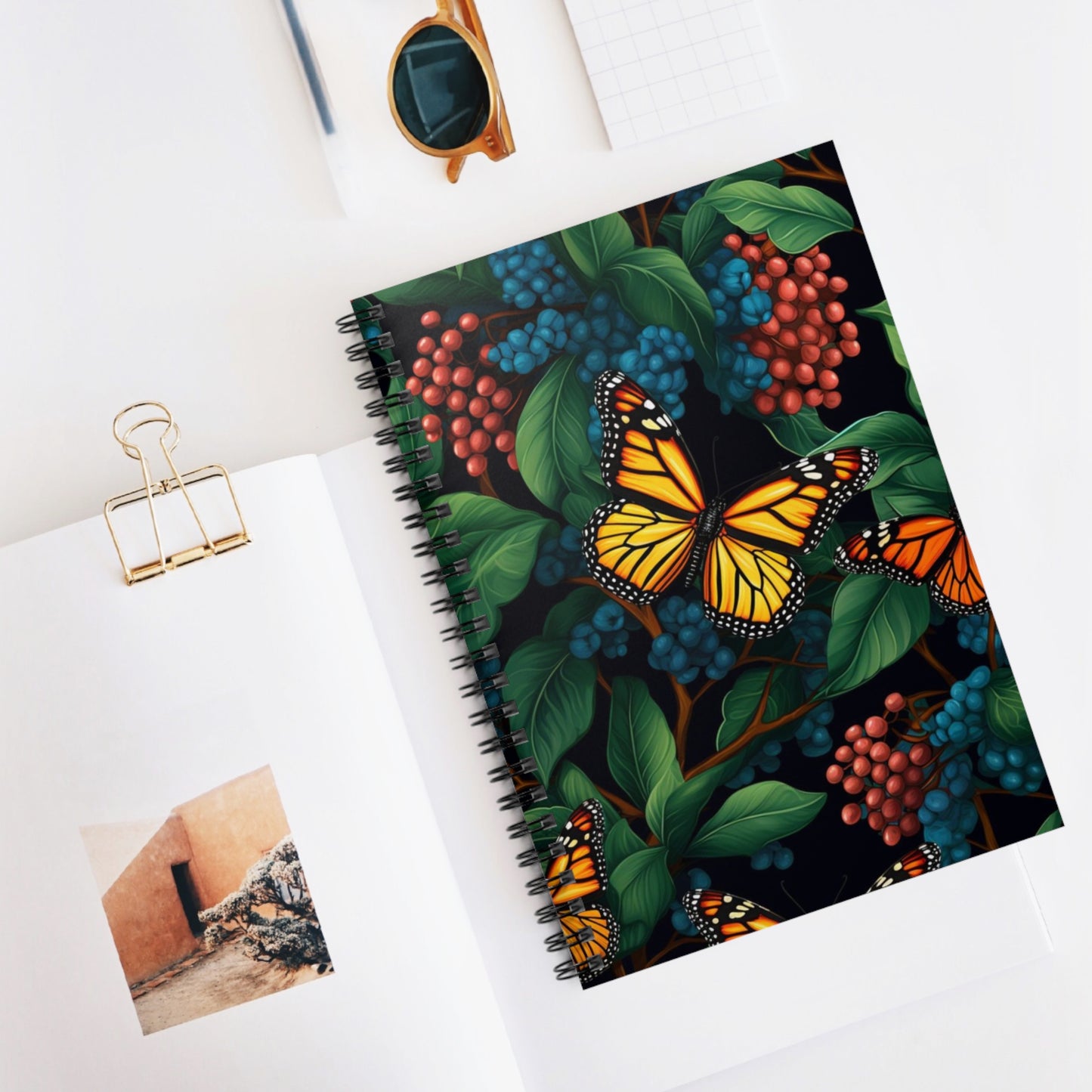 Nature's Flight: Butterfly-Themed Spiral Notebook