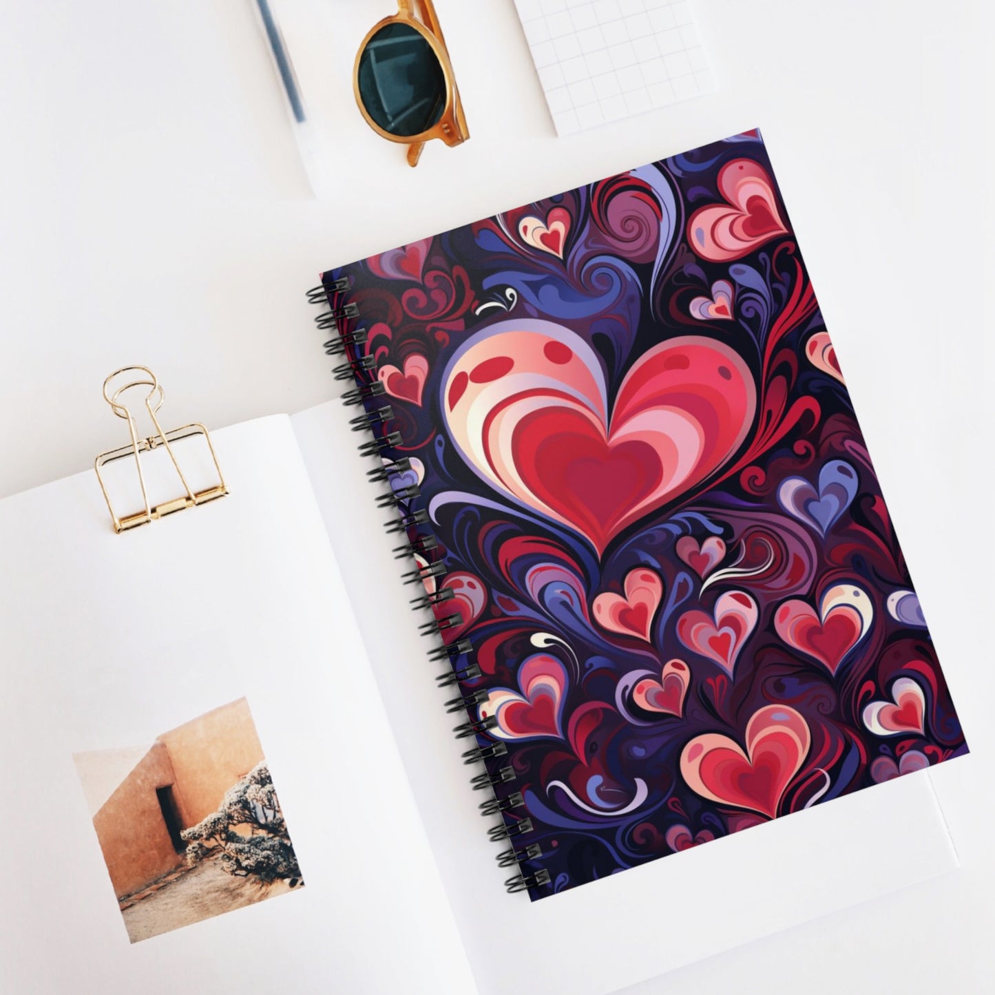 Contemporary Hearts: Abstract Heart Shape Spiral Journal