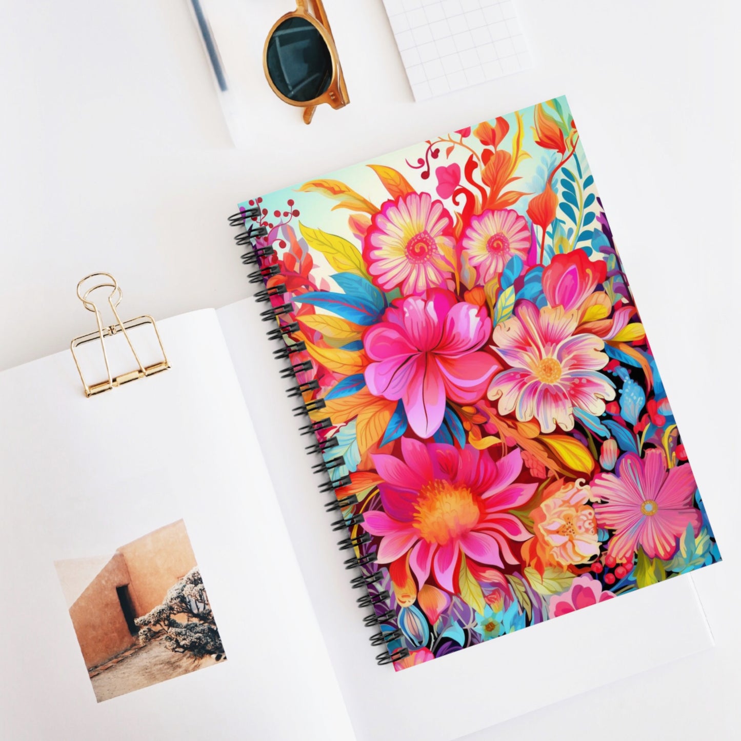 Enchanted Blossoms: Mystical Floral Spiral Notebook