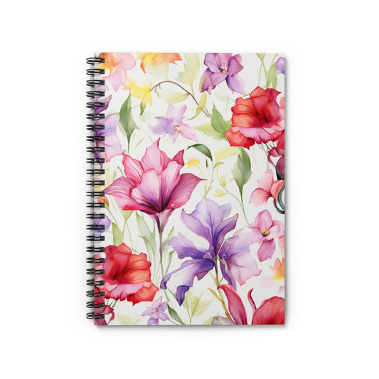 Sunny Flower Fields: Summer Floral Spiral Notebook