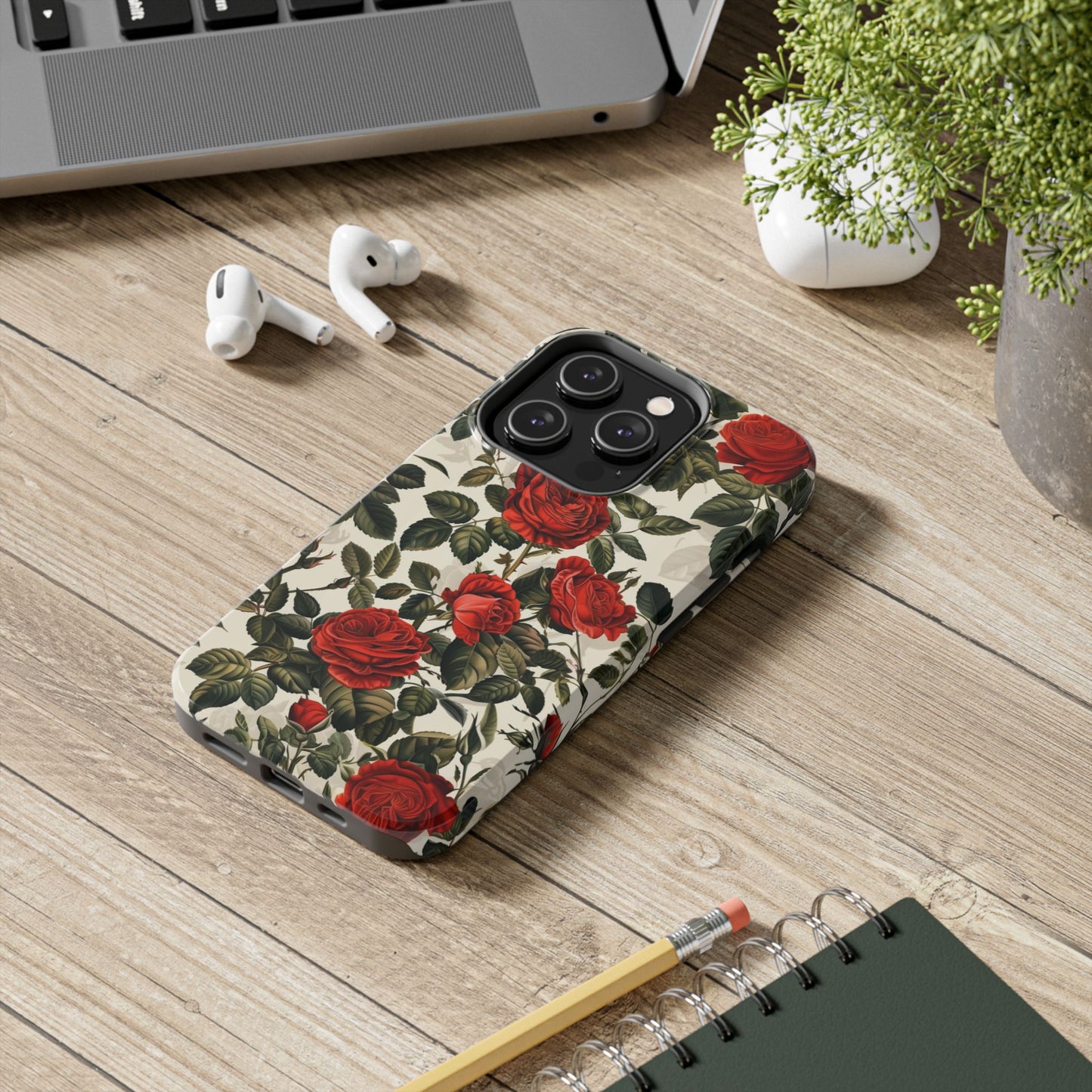 Watercolor Floral Roses Tough Phone Case