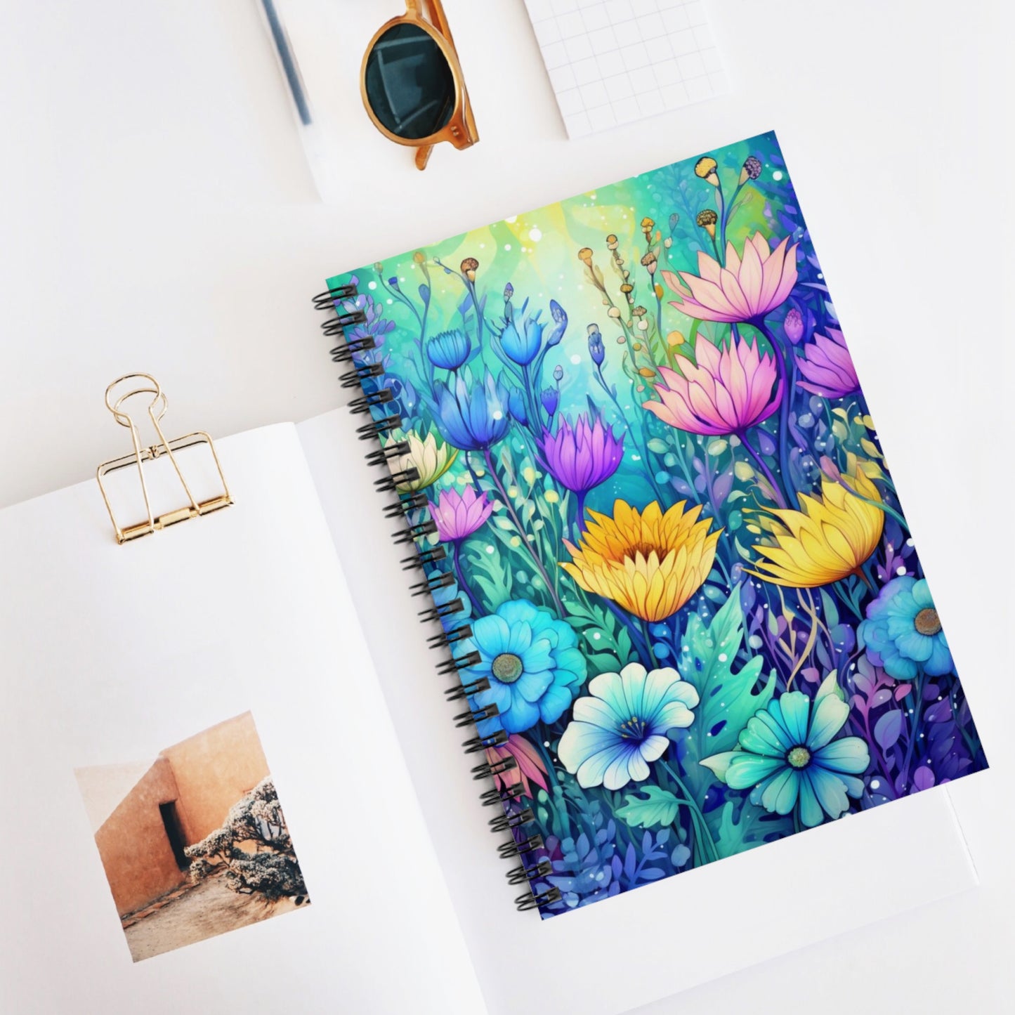 Enchanted Blossoms: Mystical Floral Spiral Notebook