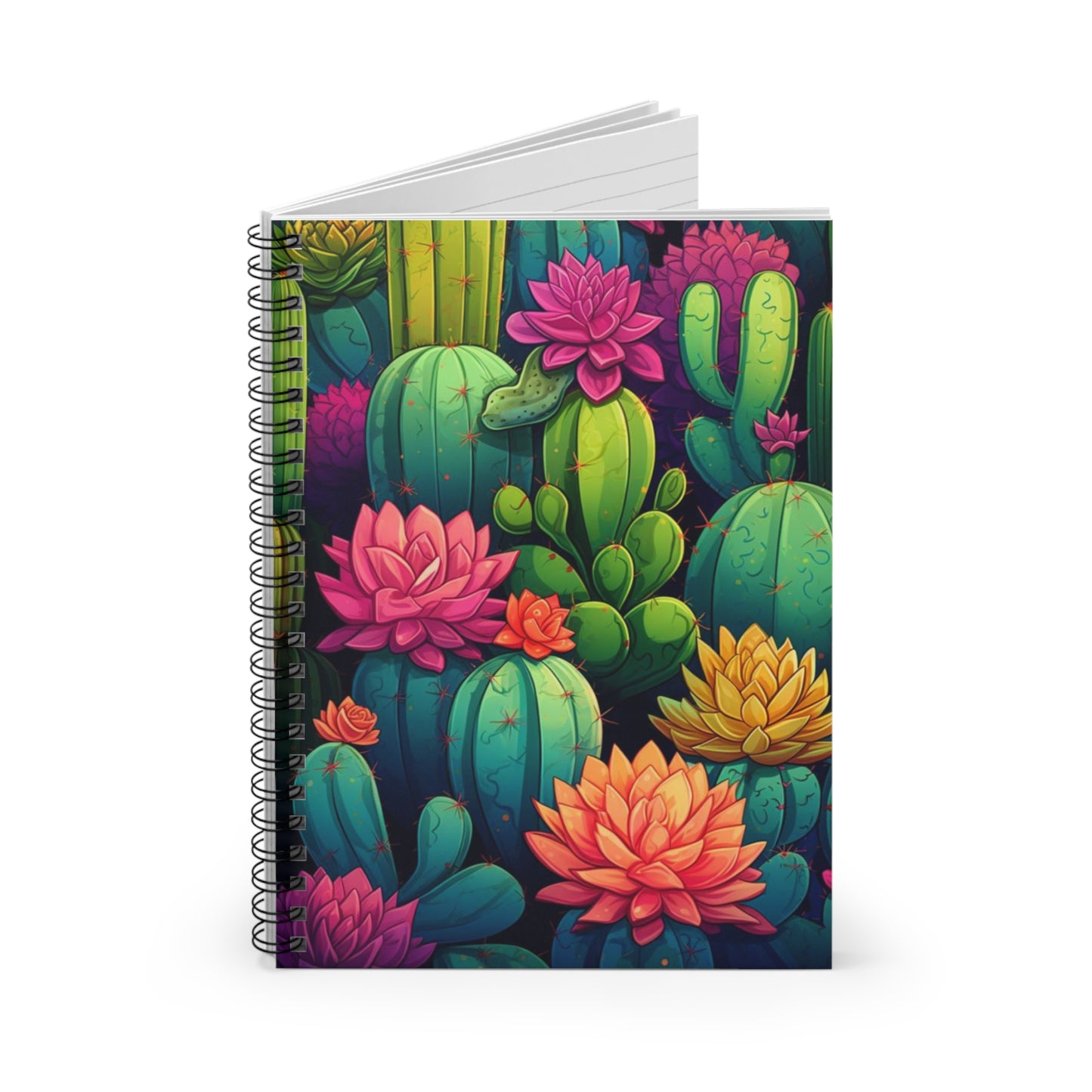 Cacti Charm: Elegant Spiral Notebook