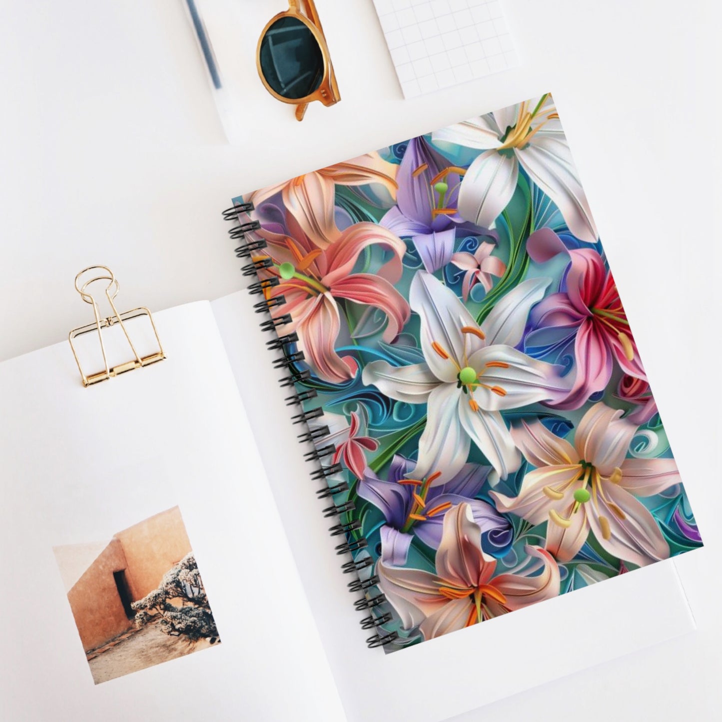 Vibrant Summer Petals: Abstract Floral Spiral Notebook