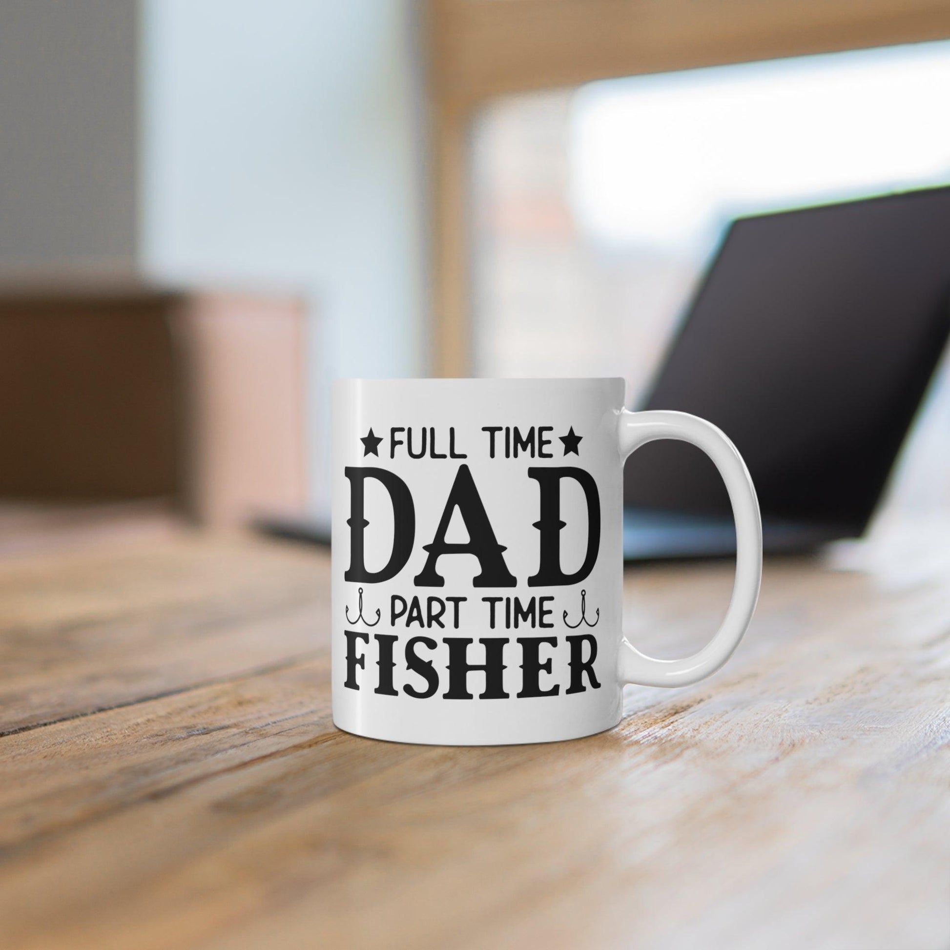 Full Time Dad, Part Time Fisher: The Ultimate Dad Mug - Texts and Threads