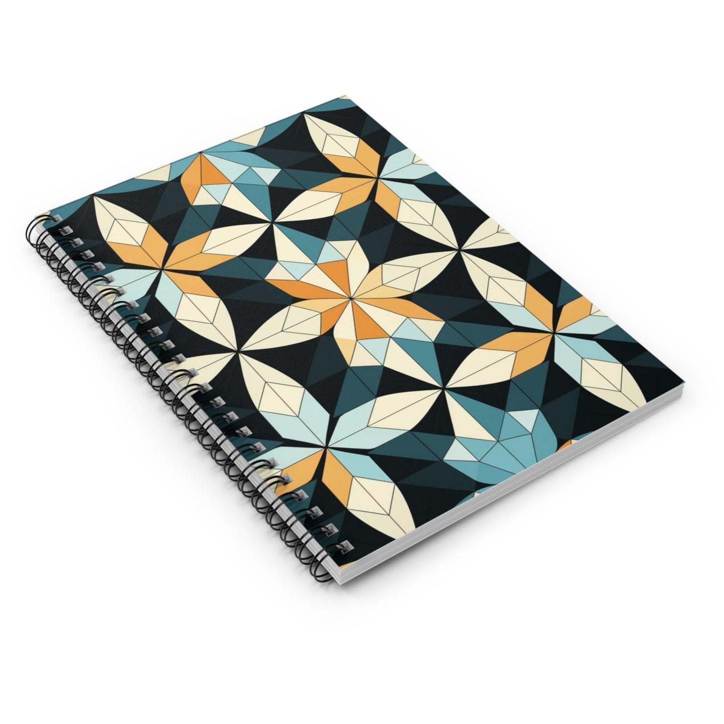 Ruled Line Chic Geometric Spiral Notebook for Organized Thoughts - Texts and Threads