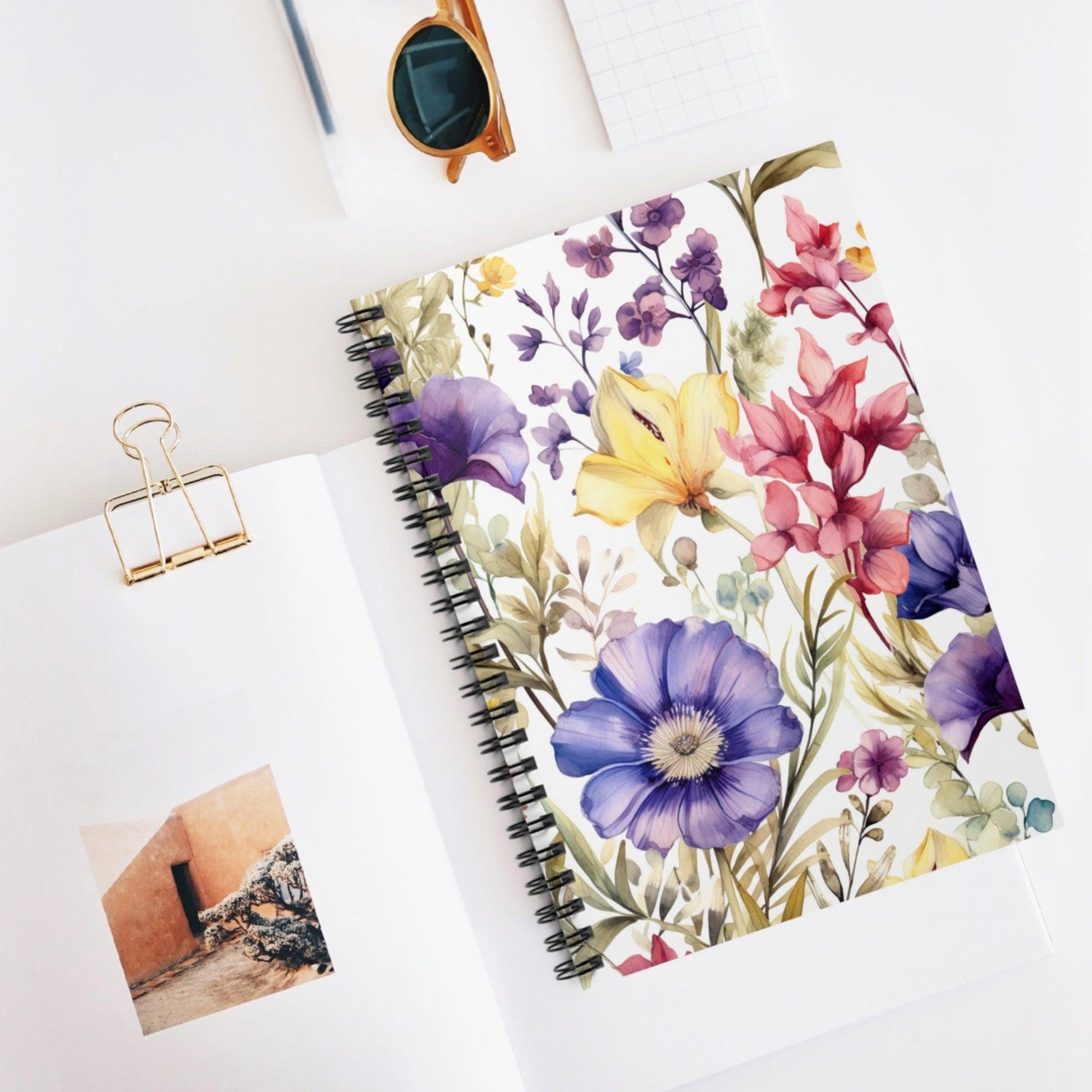 Ruled Line Summer Garden Watercolor Notebook for Sketching and Journals - Texts and Threads