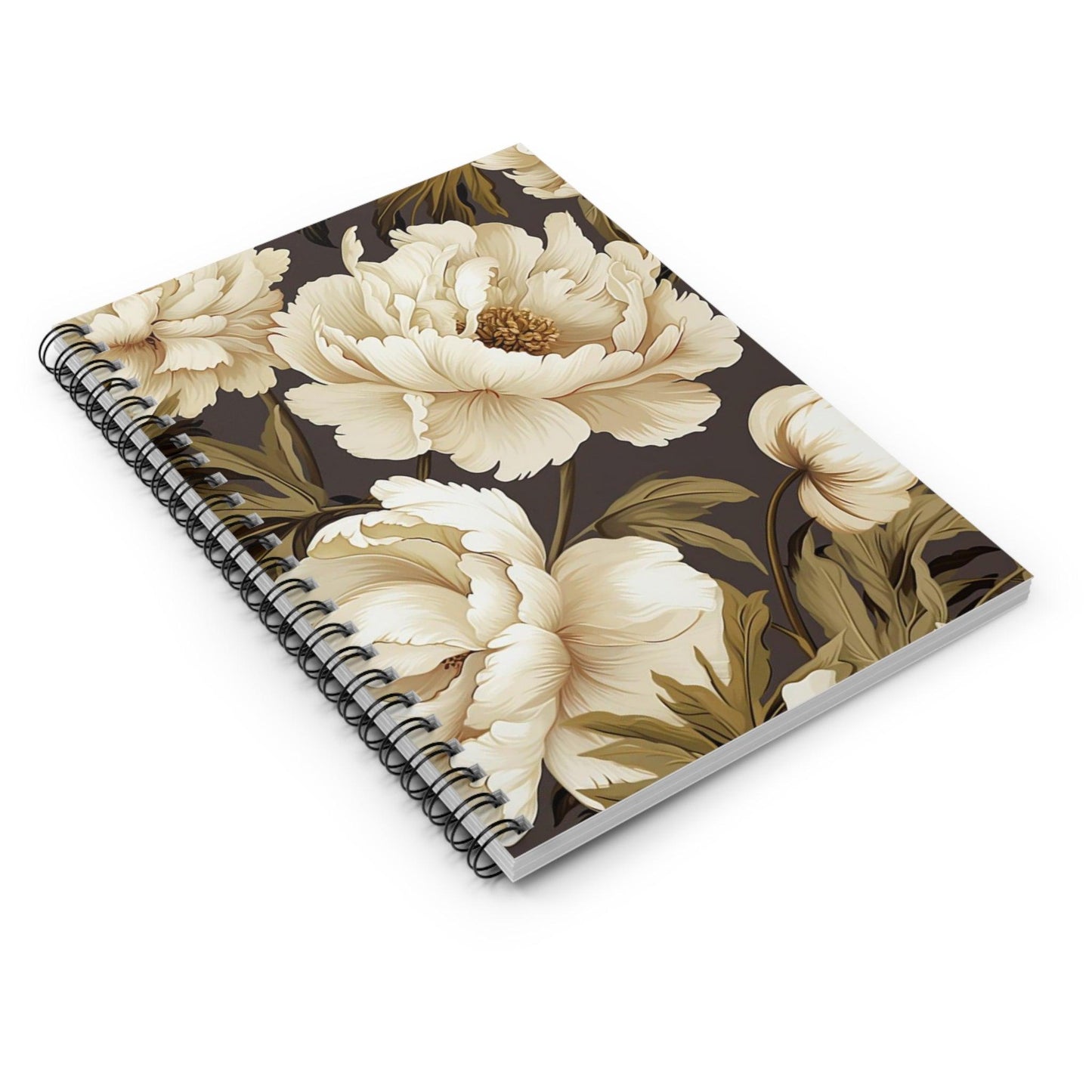 Ruled Line Vibrant Flower Spiral Notebook for Motivation - Texts and Threads